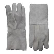 Luva Raspa Couro P15 Epi Segurança Cano Longo Pedreiro Ca