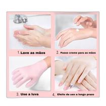 Luva Rosa Gel Hidratante Mãos Rachadas Esfoliante S4560