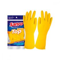Luva Sanro Forrada Top Amarela P - Kit C/10 PR