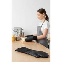 Luva Silicone Profissional 50cm Proteção Calor Mãos Antebraç Luva Silicone Profissional 50cm Proteção Calor Mãos Antebraç