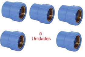 Luva Soldavel C/bucha de Latão 25mm x 1/2 Azul 5 Unidades