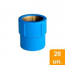Luva Soldável Plastilit com Bucha Latão Azul 25mmx3/4 - Embalagem com 25 Unidades