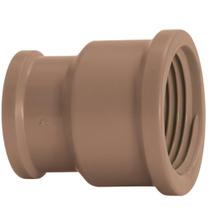 Luva Soldável Roscável Para Água Fria Conexão PVC Marrom De 3/4 X1/2” Polegadas 25 mm x 20 mm Amanco