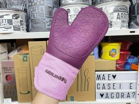 Luva Térmica de Silicone Roxa e Rosa para Cozinha