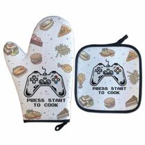 Luva Térmica Para Forno Gamer Press Start Presente Criativo Luva Térmica Para Forno Gamer Press Start Presente Criativo