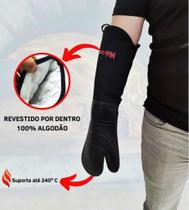 Luva termica profissional 50 cm preto - mak-inox