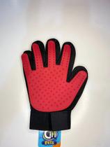 Luva Tira Pelos Pet Escova Silicone Massageadora Cães Gatos Cor:Vermelho