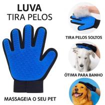 Luva Tira Pelos Pet Shop Cães Gatos Escova Silicone Massageadora Magnética Remove Pelos Mortos Full
