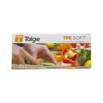 Luva TPE Transparente Antialérgica Soft P Talge Kit 100un Profissional