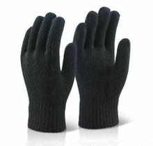 Luva tricotada de algodao preta s/pig. kalipso