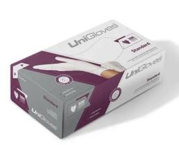 Luva Unigloves Látex Standard Branca Tamanho M - 100 unidades