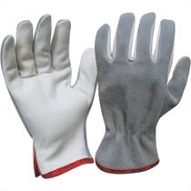 Luva Vaqueta Mista Plastcor Par - Kit C/10