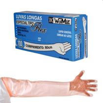 Luva Veterinária Descartável Super Sensível 80cm Pct C/100 Luva Veterinária Descartável Super Sensível 80cm Pct C/100