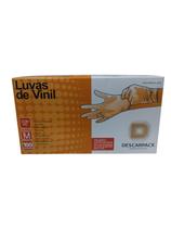 Luva vinil c/ pó tam p cx c/ 100un transparente descarpack Luva vinil c/ pó tam p cx c/ 100un transparente descarpack