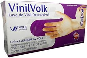 Luva Vinil da Volk Anti Arlergico Sem Amido - 100 Unidades (M)