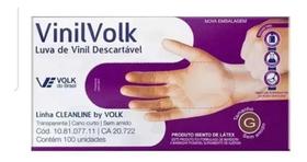 Luva Vinil da Volk S/Amido Grande (100 un). Luva Vinil da Volk S/Amido Grande (100 un).