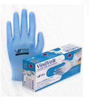 Luva Vinil Descartável Extra P Azul S/ Pó 100 Unidades