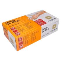 Luva vinil "p" com pó c/100 - descarpack