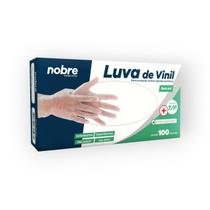 Luva vinil s/po protecao contra agentes quimicos "P" c/100unid - Nobre