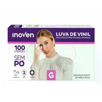 Luva Vinil sem Pó G Inoven 100 Unidades