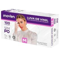 Luva Vinil sem Pó M - 100 unidades - Inoven