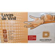 Luva Vinil Transparente Descarpack Sem Pó TAMANHO P Caixa com 100 unidades. Luva Vinil Transparente Descarpack Sem Pó TAMANHO P Caixa com 100 unidades.