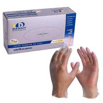 Luva Vinil Transparente Premium com Pó Danny P - 100 luvas
