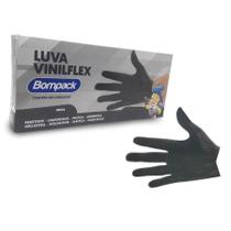 Luva Vinilflex Bompack S/PO Preta G - 100 unidades - Bompack - Rizzo