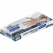 Luva Vinilflex Bompack Transparente Sem Pó Tamanho Extra Grande Com 100 Unidades