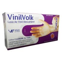 Luva Volk VINIL - c/100 unidades - Com amido - G