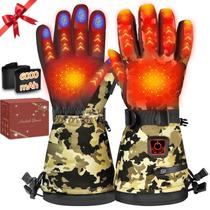Luvas Aquecidas MADETEC para Homens e Mulheres, Bateria Recarregável 7,4V 22,2WH para Inverno, Luvas Elétricas Impermeáveis e À Prova de Vento, Luvas Camufladas para Camping, Pesca, Caça e Motociclismo