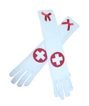 Luvas Branco Enfermeira Longa Para Festa Fantasia Cosplay Luvas Branco Enfermeira Longa Para Festa Fantasia Cosplay