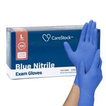 Luvas CareStock Blue Nitrile Exam 200 unidades grandes Luvas CareStock Blue Nitrile Exam 200 unidades grandes