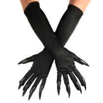 Luvas Claw LUTER Halloween em tecido preto de plástico para adultos Luvas Claw LUTER Halloween em tecido preto de plástico para adultos
