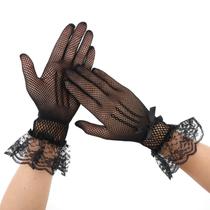 Luvas COMNICO para senhoras, renda elegante, etiqueta, malha preta Luvas COMNICO para senhoras, renda elegante, etiqueta, malha preta