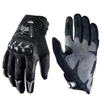 Luvas COOLOH Fox Bomber Leather Motorcycle MTB para homens pretas M