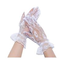 Luvas Curtas Elegantes De Renda Para Mulheres Transparentes Azul Branco Preto Moda Casamento Festa