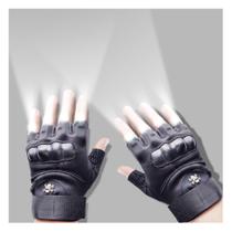 Luvas Cyuanxgr com lanterna LED, meio dedo, 8 LEDs