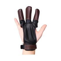 Luvas De Arqueria Unissex Em Couro PU Com Proteção De 3 Dedos S-XL Para Homens, Mulheres E Crianças