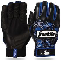 Luvas de Bate Franklin Sports MLB Digitek - Cinza/Preto/Royal - Pequena (Juventude)