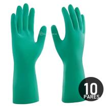 Luvas de Borracha Nitrílica com Punho Longo e Aderência Diamante BOM7101