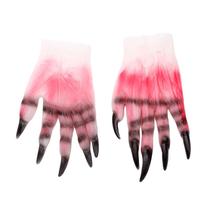 Luvas de borracha sangrentas para zumbis de Halloween, cosplay de festa assustadora