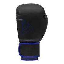 Luvas de boxe adidas Hybrid 80 para boxe, kickboxing, MMA, bolsa, treinamento e fitness Luvas de boxe para homens e mulheres Peso (8 onças, preta/azul)