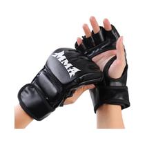 Luvas De Boxe De Couro Para Treinamento Adulto, Meio Dedo, Com Amortecimento Para Saco De Pancadas,
