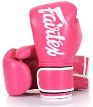 Luvas de Boxe Fairtex BGV14 Muay Thai - Microfibra Rosa/Branca