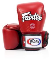 Luvas de Boxe Fairtex BGV1BR Muay Thai - Respiráveis, 350g, Vermelhas