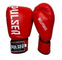 Luvas de Boxe Muay Thai 10 Oz Vermelho Minimal Branco Pro Pulser