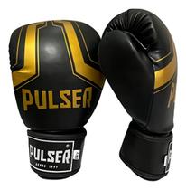 Luvas de Boxe Muay Thai 12 Oz PU Preto Iron Dourado Adoma Pulser Luvas de Boxe Muay Thai 12 Oz PU Preto Iron Dourado Adoma Pulser