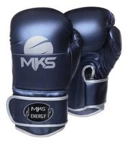 Luvas de Boxe Muay Thai Energy Azul Metálica Profissional MKS Luvas de Boxe Muay Thai Energy Azul Metálica Profissional MKS