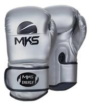 Luvas de Boxe Muay Thai Kickboxing Energy Prateada Pro Mks Cor:PrataTamanho:14oz Luvas de Boxe Muay Thai Kickboxing Energy Prateada Pro Mks Cor:PrataTamanho:14oz
